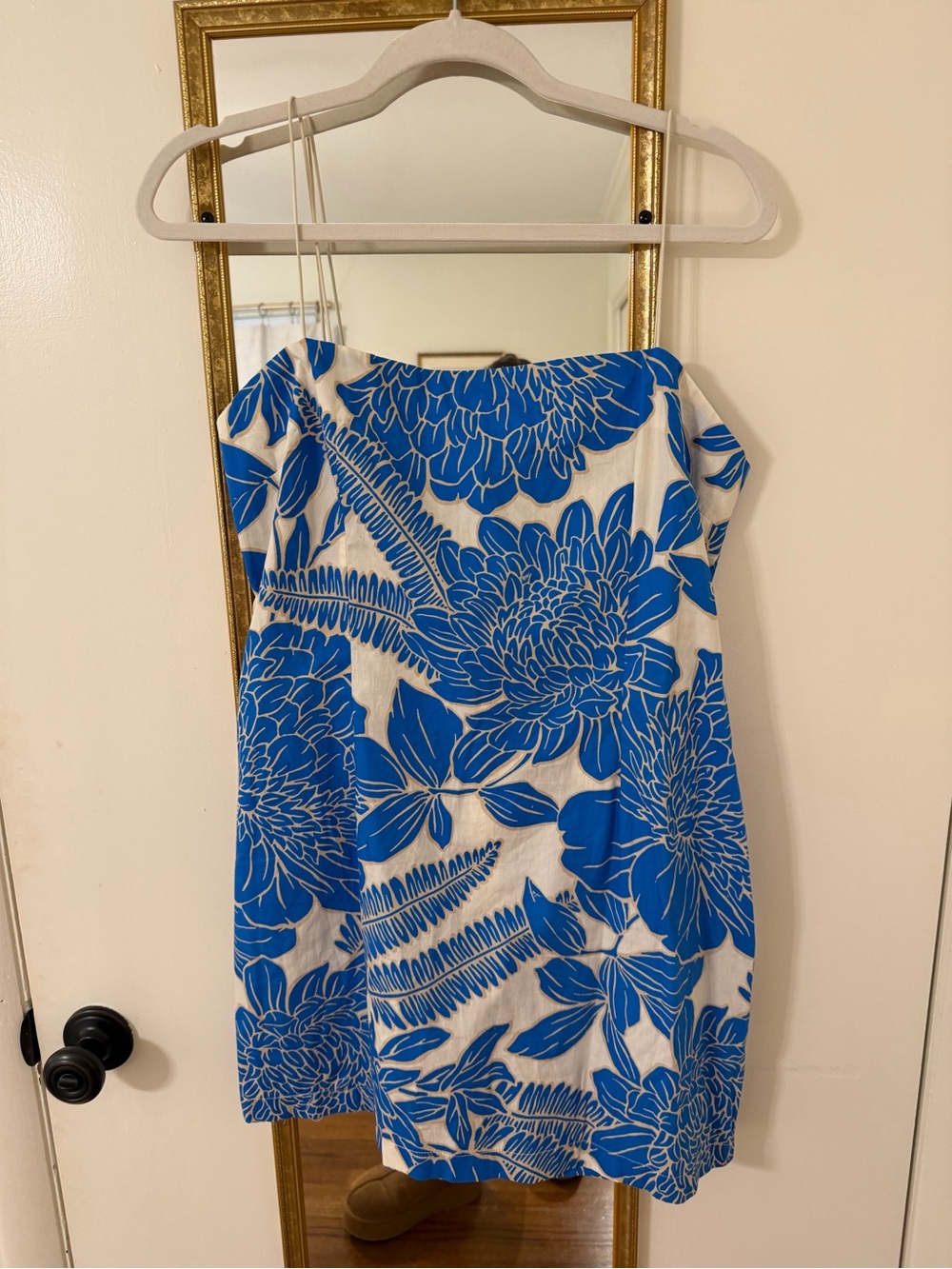 Olivaceous Blue and White Floral dress